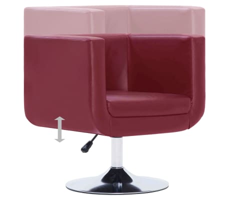 vidaXL Okretna fotelja od umjetne kože crvena boja vina