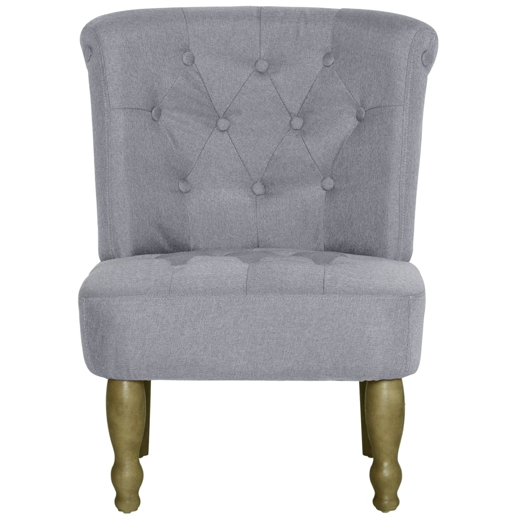 vidaXL Krzesło w stylu francuskim, szare, materiałowe