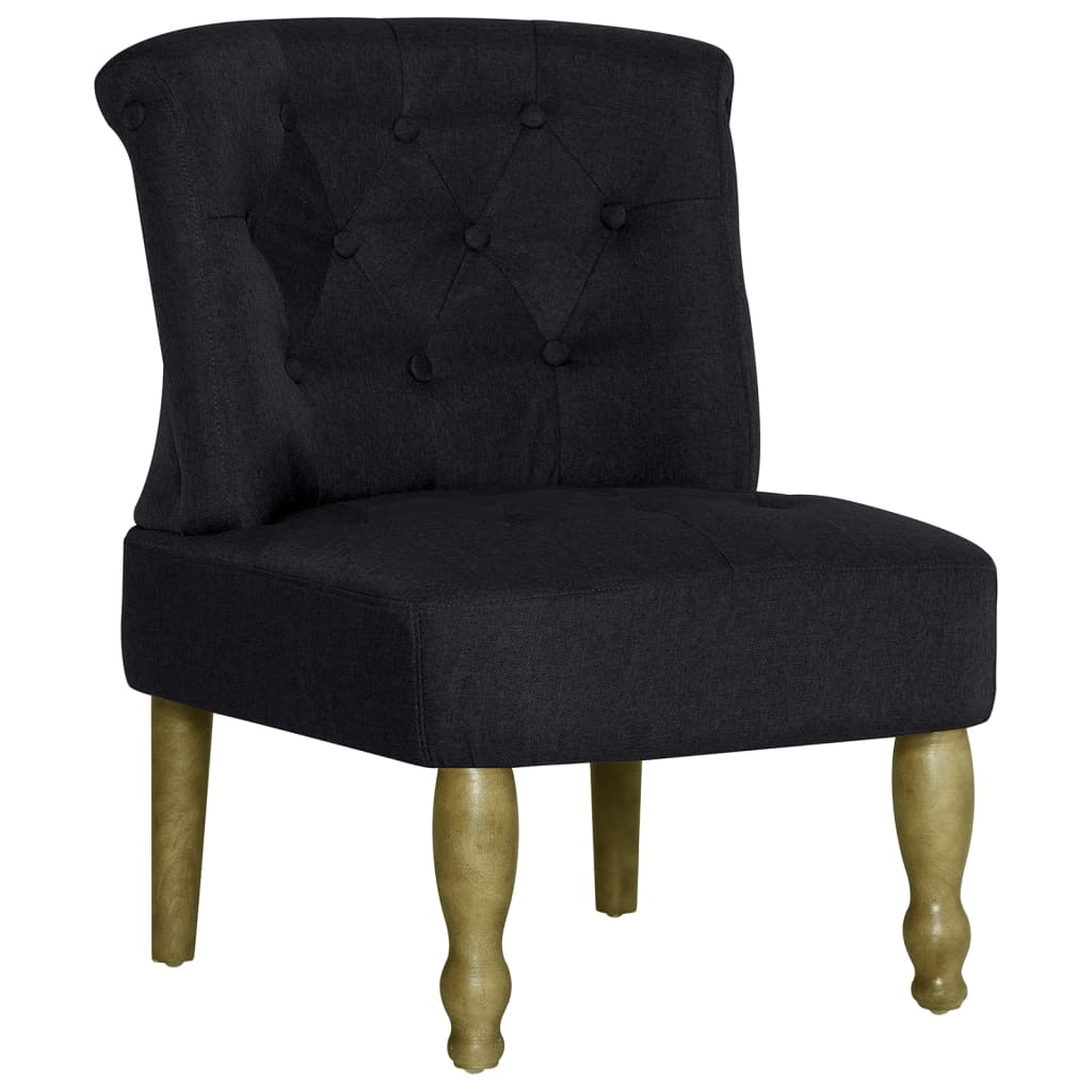 Chaise Française Noir Tissu VidaXL 13 width=274