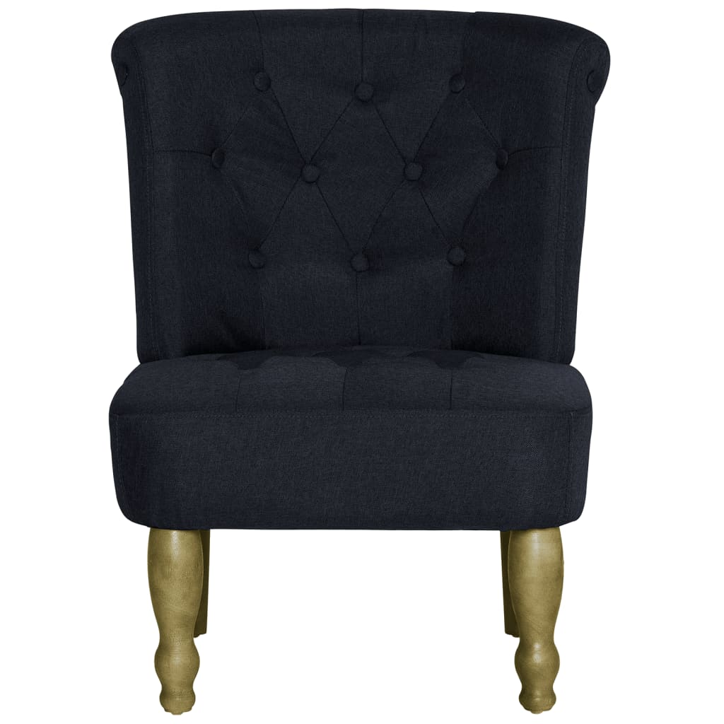 vidaXL Krzesło w stylu francuskim, czarne, materiałowe