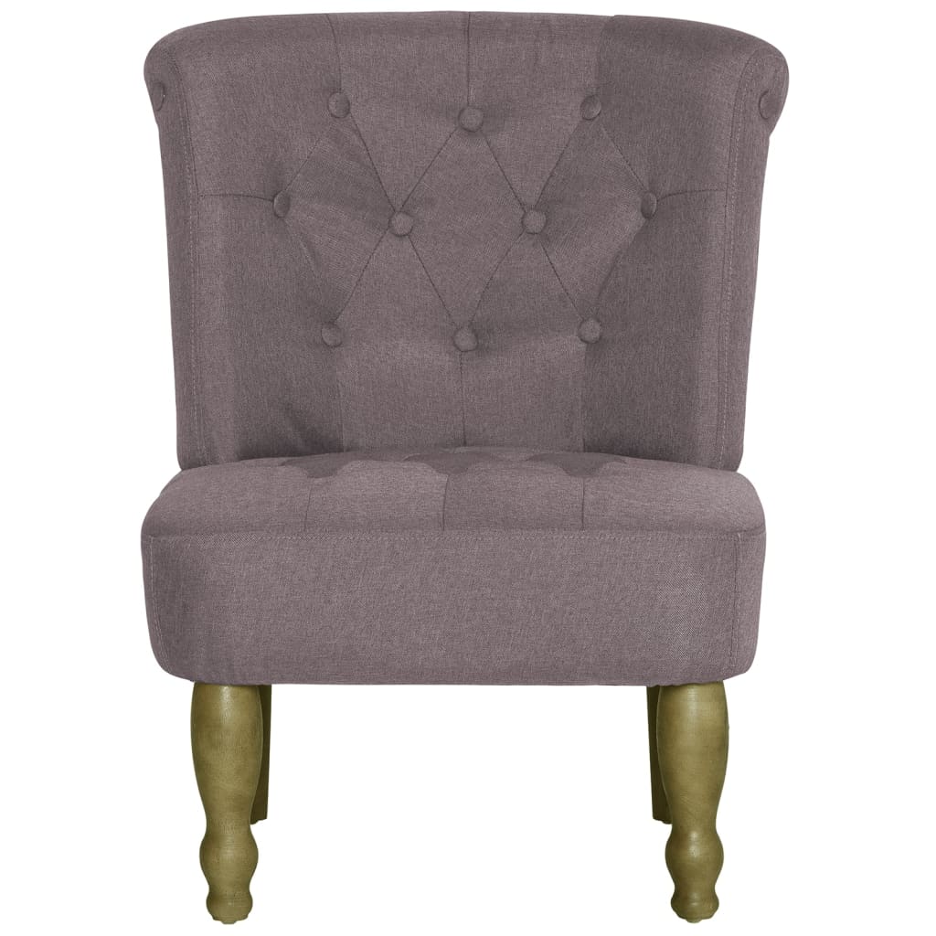 vidaXL Krzesło w stylu francuskim, taupe, materiałowe