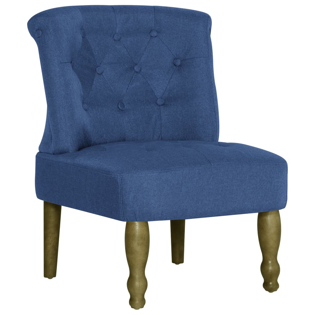 vidaXL Prancūziško stiliaus kėdės, 2 vnt., mėlynos spalvos, audinys
