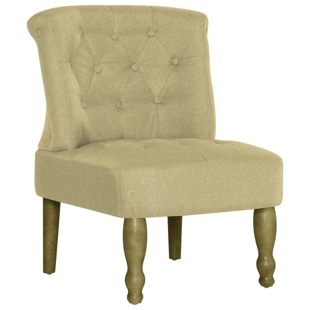 vidaXL Prancūziško stiliaus kėdės, 2 vnt., žalios, audinys