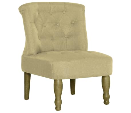 vidaXL Prancūziško stiliaus kėdės, 2 vnt., žalios, audinys