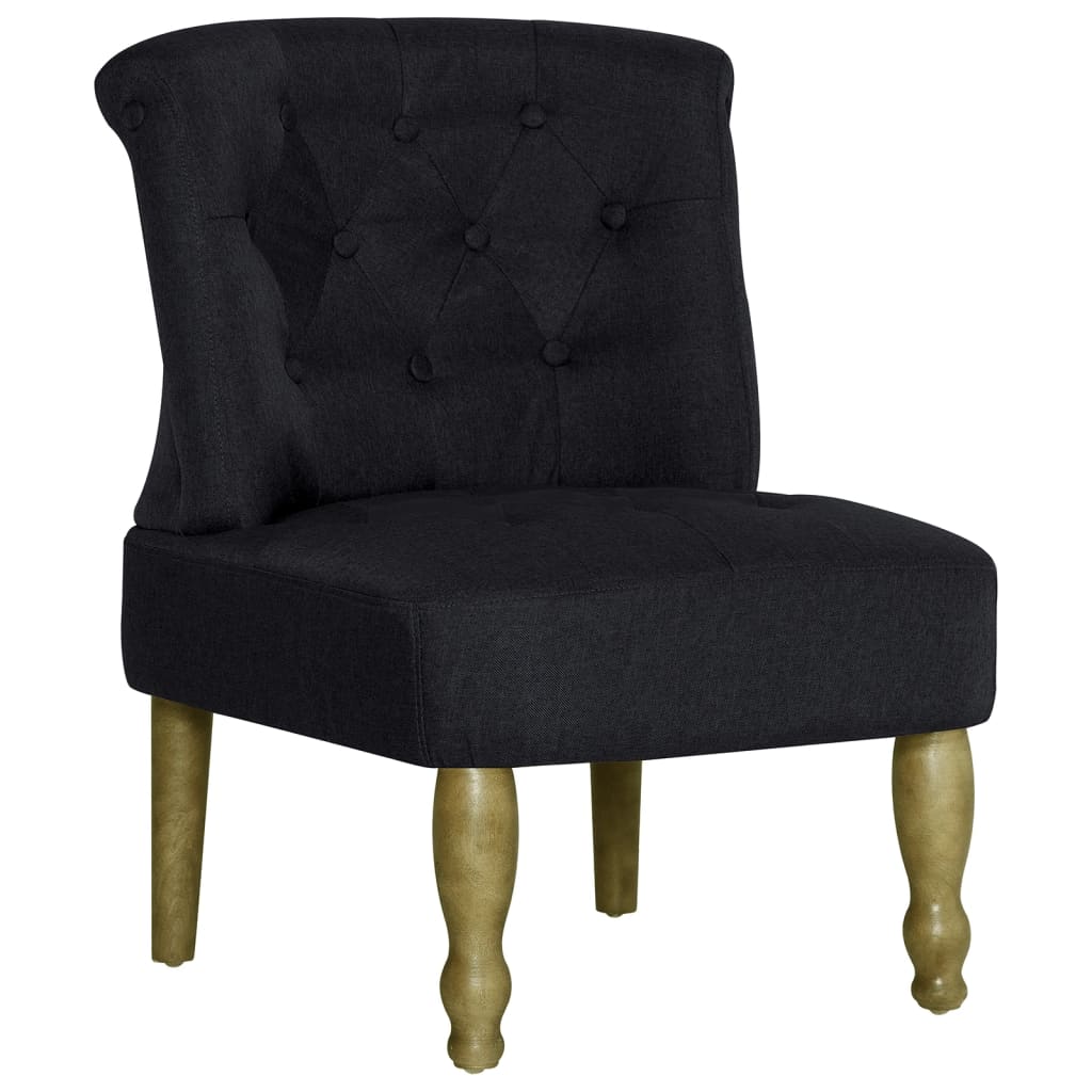 vidaXL atpūtas krēsli, 2 gab., franču stils, melns audums