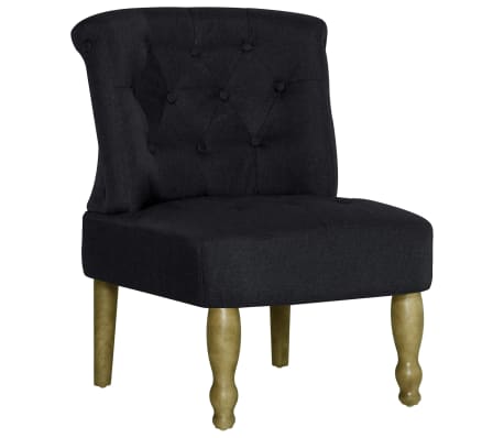 vidaXL Krzesła w stylu francuskim, 2 szt., czarne, materiałowe