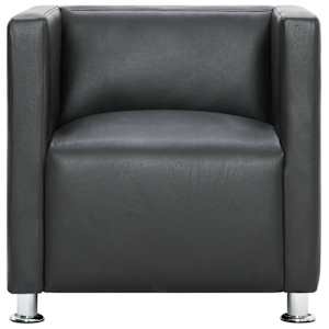 vidaXL Cube Armchair Grey Faux Leather