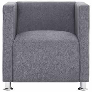 vidaXL Poltrona a Cubo Grigio Chiaro in Tessuto