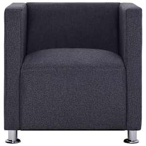 vidaXL Fotel kubik, ciemnoszary, tkanina