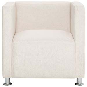 vidaXL Poltrona a Cubo Crema in Tessuto