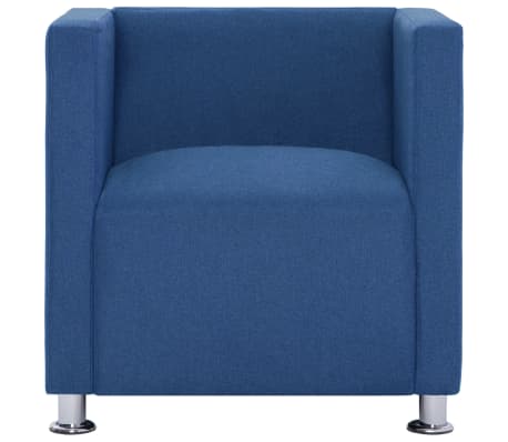 vidaXL Kockasta fotelja od tkanine plava