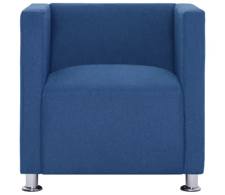 vidaXL Fauteuil cube Bleu Tissu