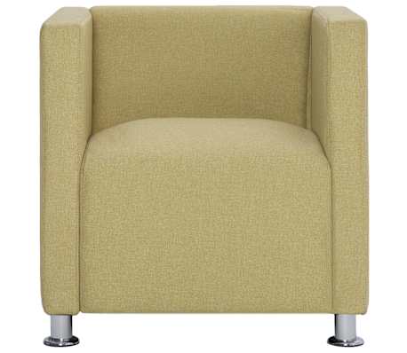 vidaXL Fotoliu cubic, verde, material textil