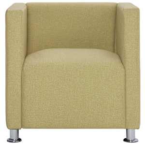 vidaXL Fotoliu cubic, verde, material textil