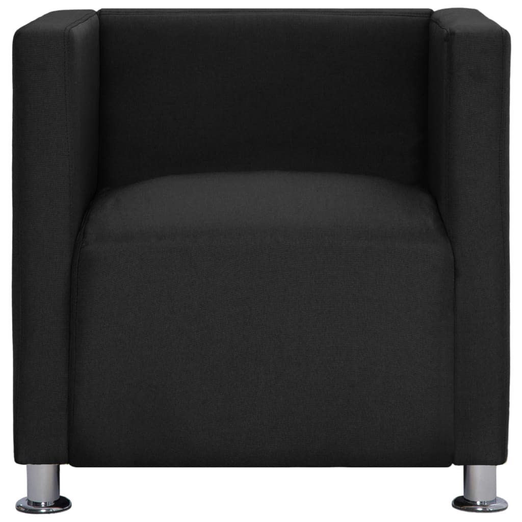 

vidaXL Fauteuil kubus stof zwart