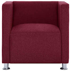 vidaXL Fotel kubik, kolor czerwonego wina, tkanina