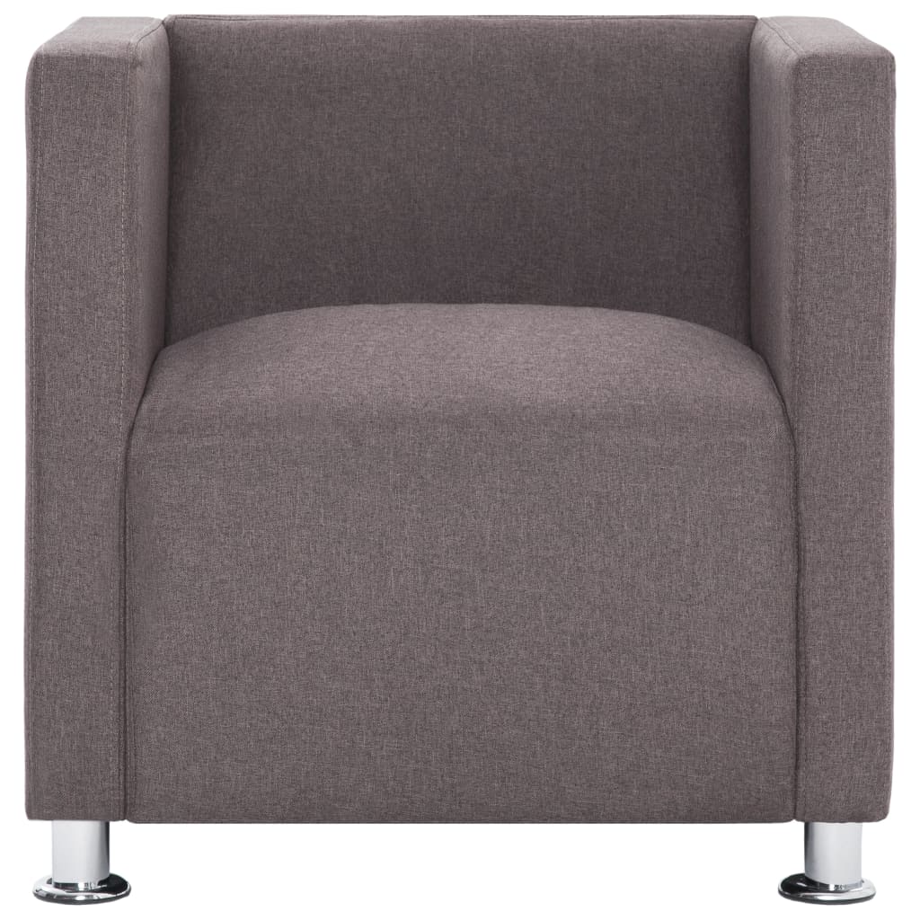 

vidaXL Fauteuil kubus stof taupe