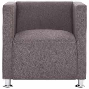 vidaXL Sill&oacute;n en forma de cubo de tela color gris taupe