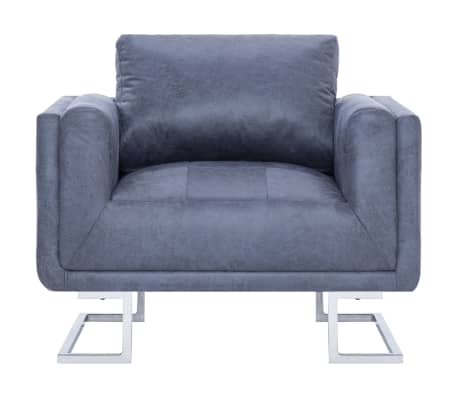 vidaXL Clubsessel Grau Wildleder-Optik