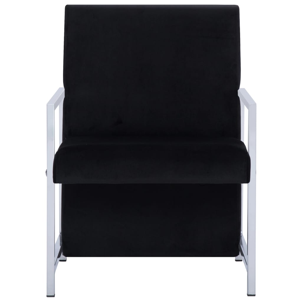

vidaXL Fauteuil met chromen poten fluweel zwart