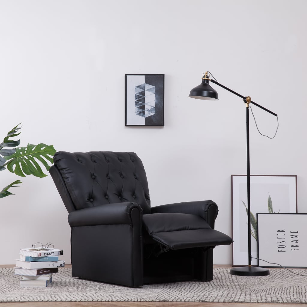 

vidaXL Fauteuil verstelbaar kunstleer zwart