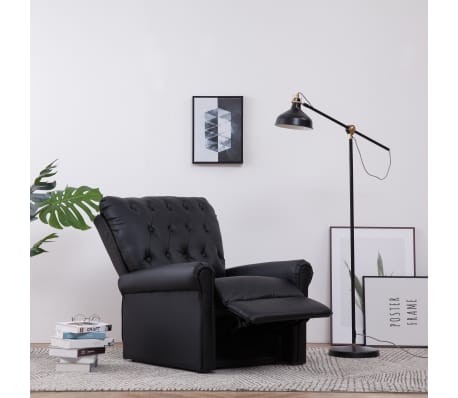 vidaXL Chaise inclinable Noir Similicuir