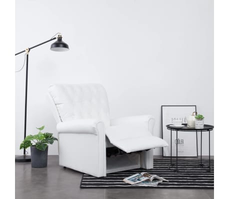 vidaXL Cadeira reclinável couro artificial branco