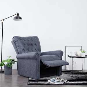 vidaXL Atlošiamas masaž. krėslas, pilkas, dirbt. versta oda