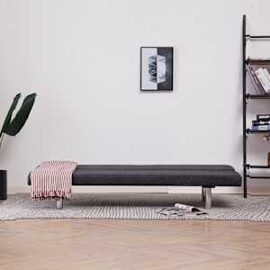 vidaXL B&auml;ddsoffa m&ouml;rkgr&aring; polyester