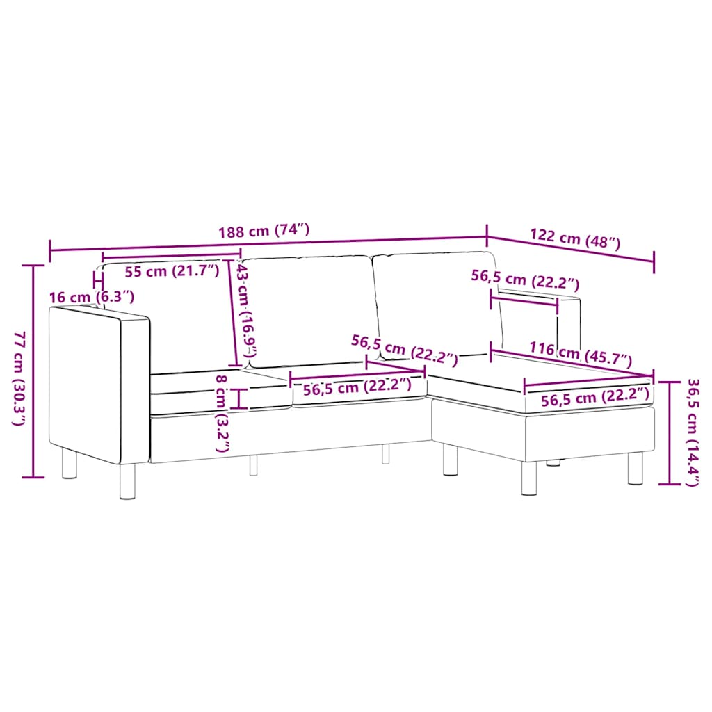 Divano A 3 Posti Con Cuscini Nero In Similpelle VidaXL 18 width=274