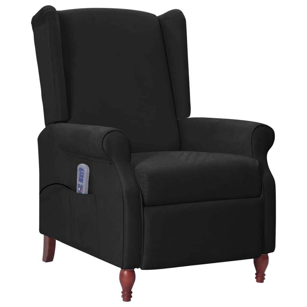 Fauteuil de massage inclinable Noir Tissu