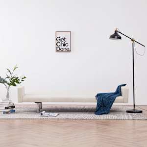 vidaXL Sofa-lova su porankiu, kreminė, poliesteris