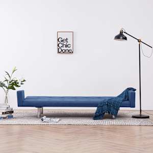 vidaXL Sofa-lova su porankiu, mėlyna, poliesteris