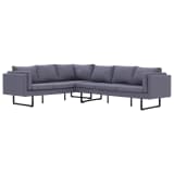 vidaXL Corner Sofa Light Grey Fabric