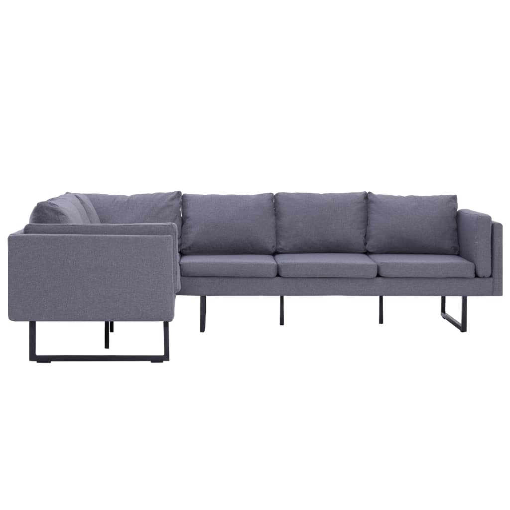 282232 vidaXL Corner Sofa Light Grey Fabric