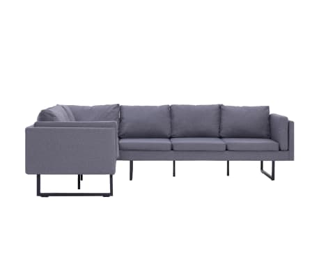 vidaXL Kampinė sofa, šviesiai pilkos spalvos, audinys