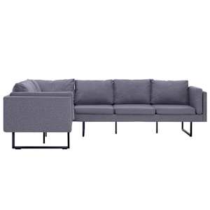 vidaXL Kampinė sofa, &scaron;viesiai pilkos spalvos, audinys