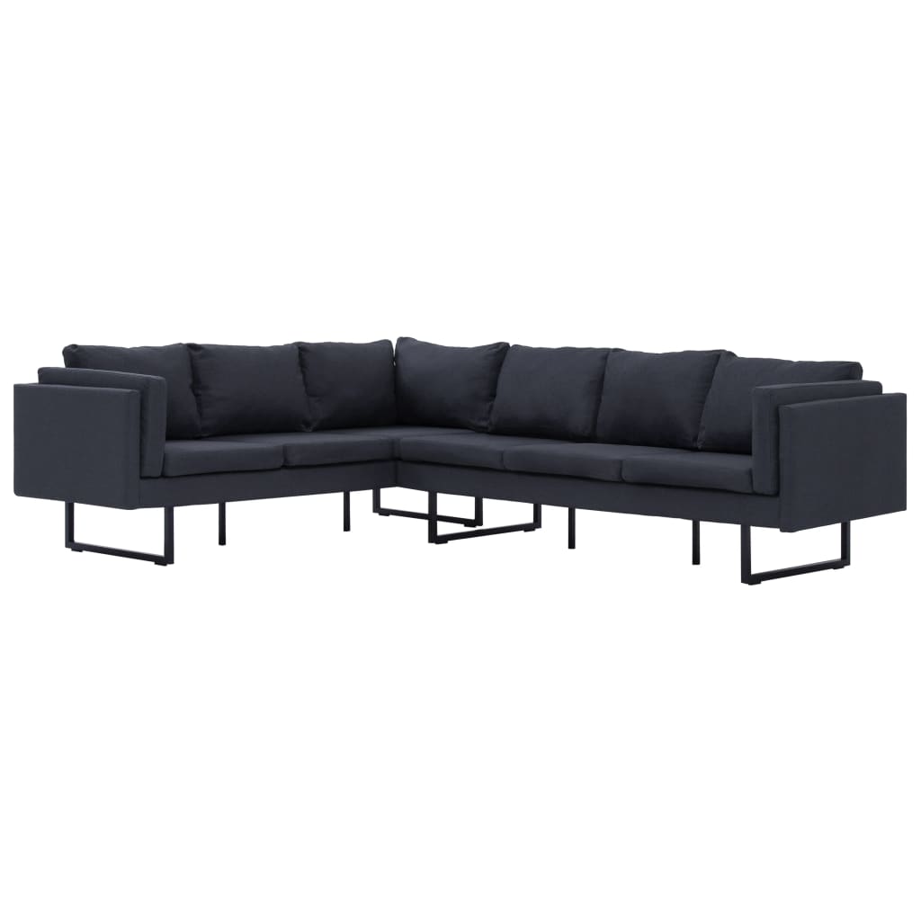 Sofa Narożna, Ciemoszara, Materiałowa