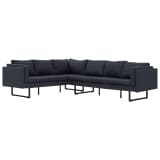 vidaXL Corner Sofa Dark Grey Fabric