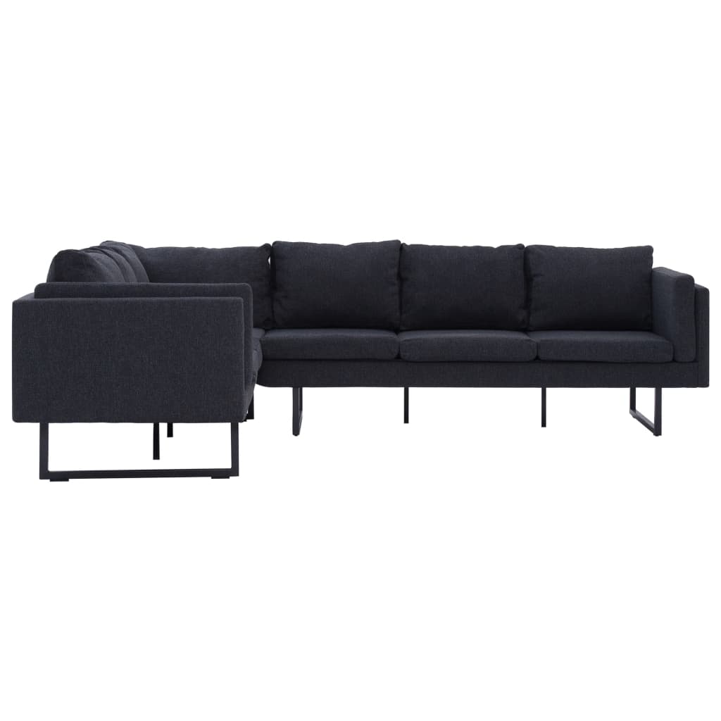 Sofa Narożna, Ciemoszara, Materiałowa