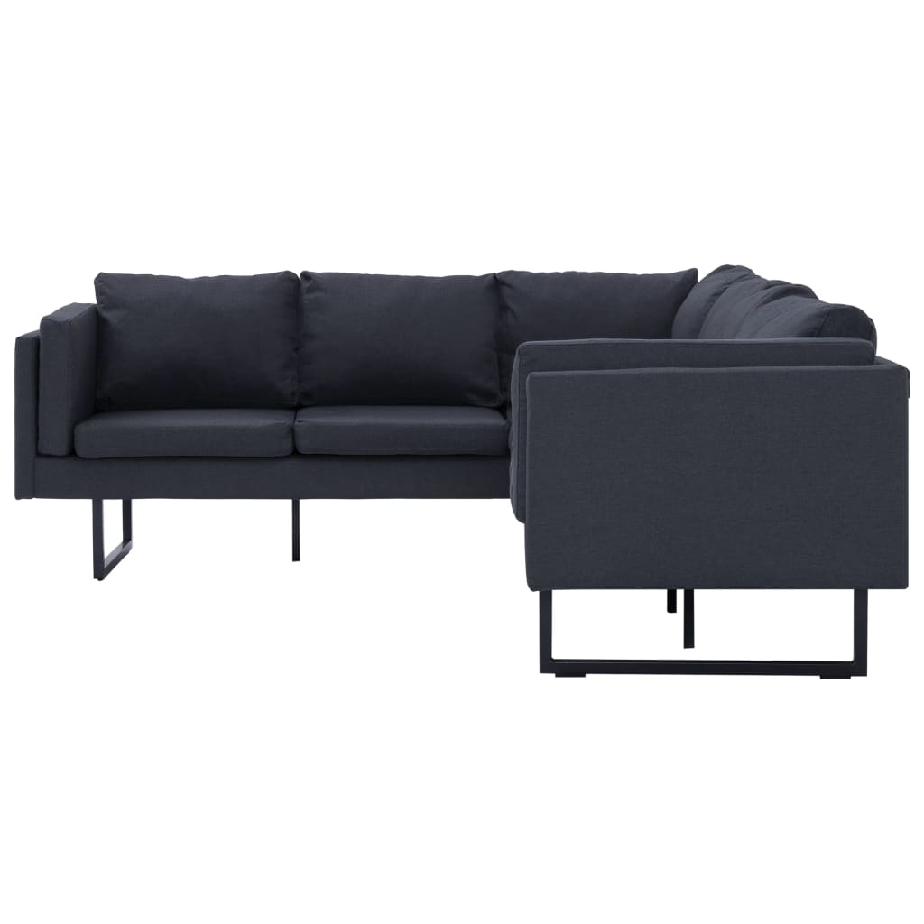 Sofa Narożna, Ciemoszara, Materiałowa