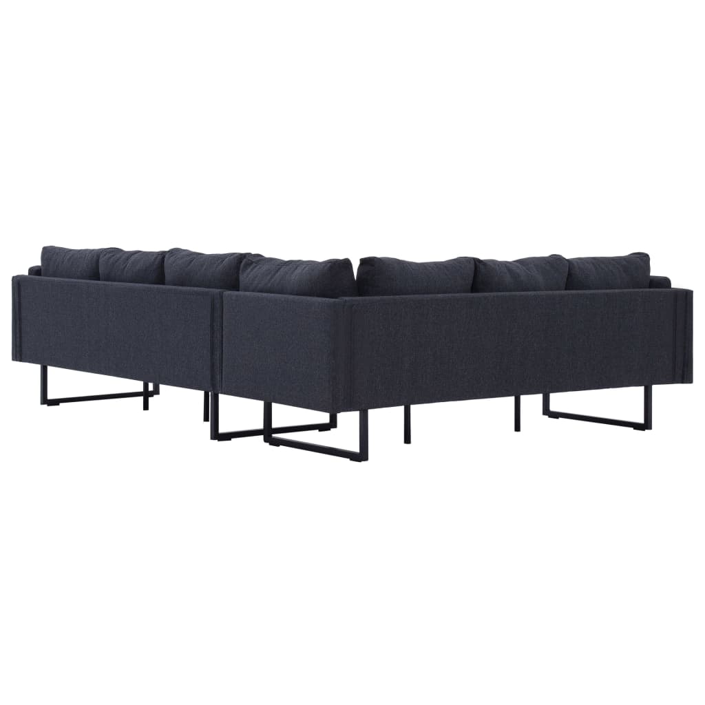 Sofa Narożna, Ciemoszara, Materiałowa