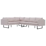 vidaXL Corner Sofa Cream Fabric
