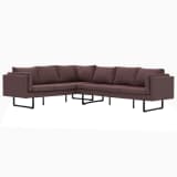 vidaXL Corner Sofa Brown Fabric