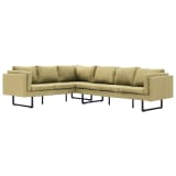 vidaXL Corner Sofa Green Fabric