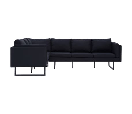 vidaXL Kampinė sofa, juodos spalvos, audinys