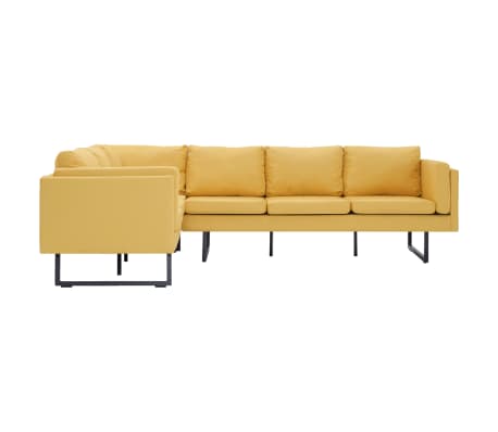vidaXL Kampinė sofa, geltonos spalvos, audinys