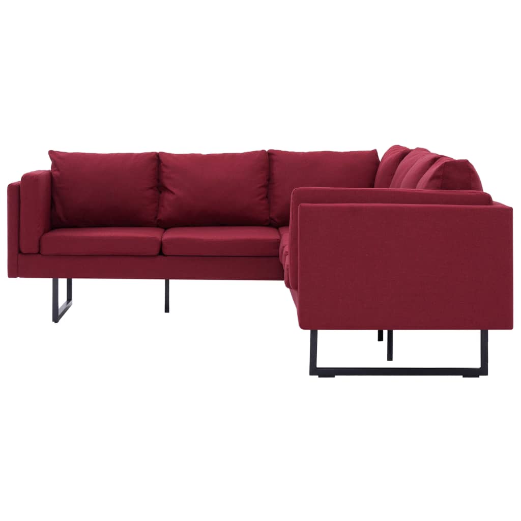 Sofa Narożna, Czerwona, Materiałowa