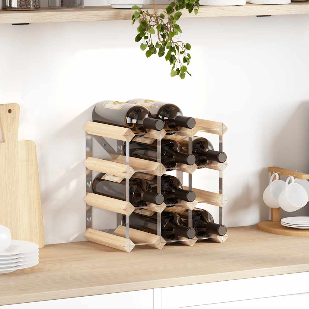 vidaXL Weinregal für 12 Flaschen Massivholz Kiefer