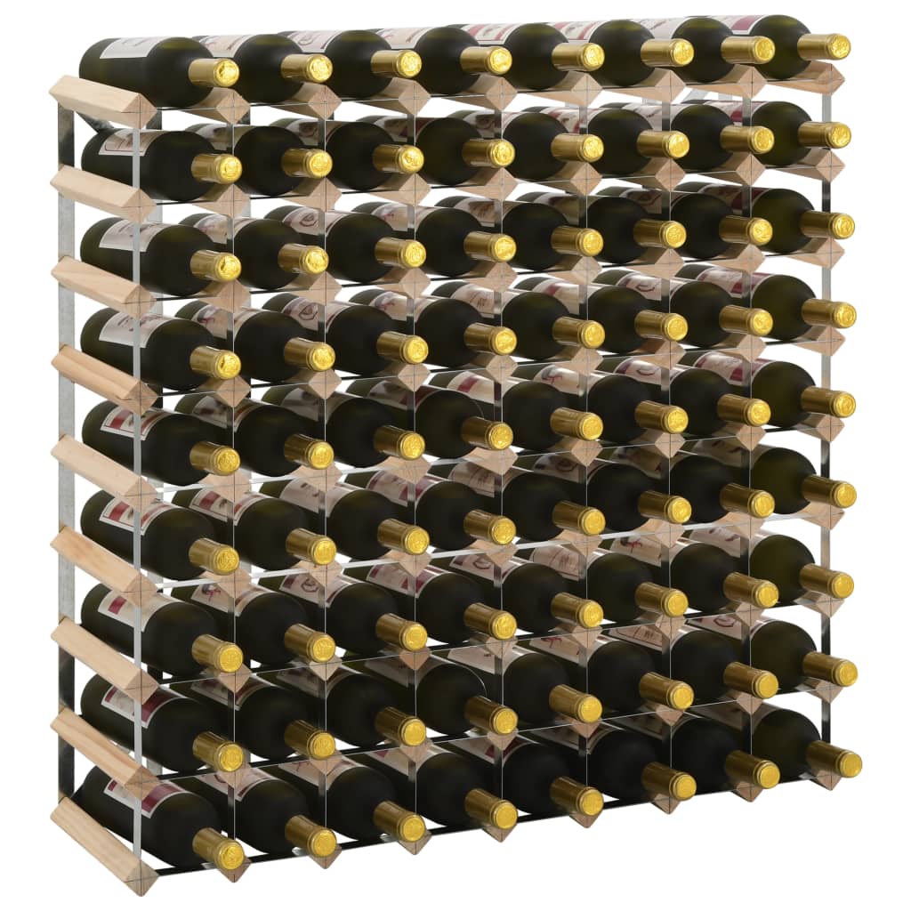 vidaXL Suport sticle de vin pentru 72 de sticle, lemn masiv de pin poza vidaxl.ro